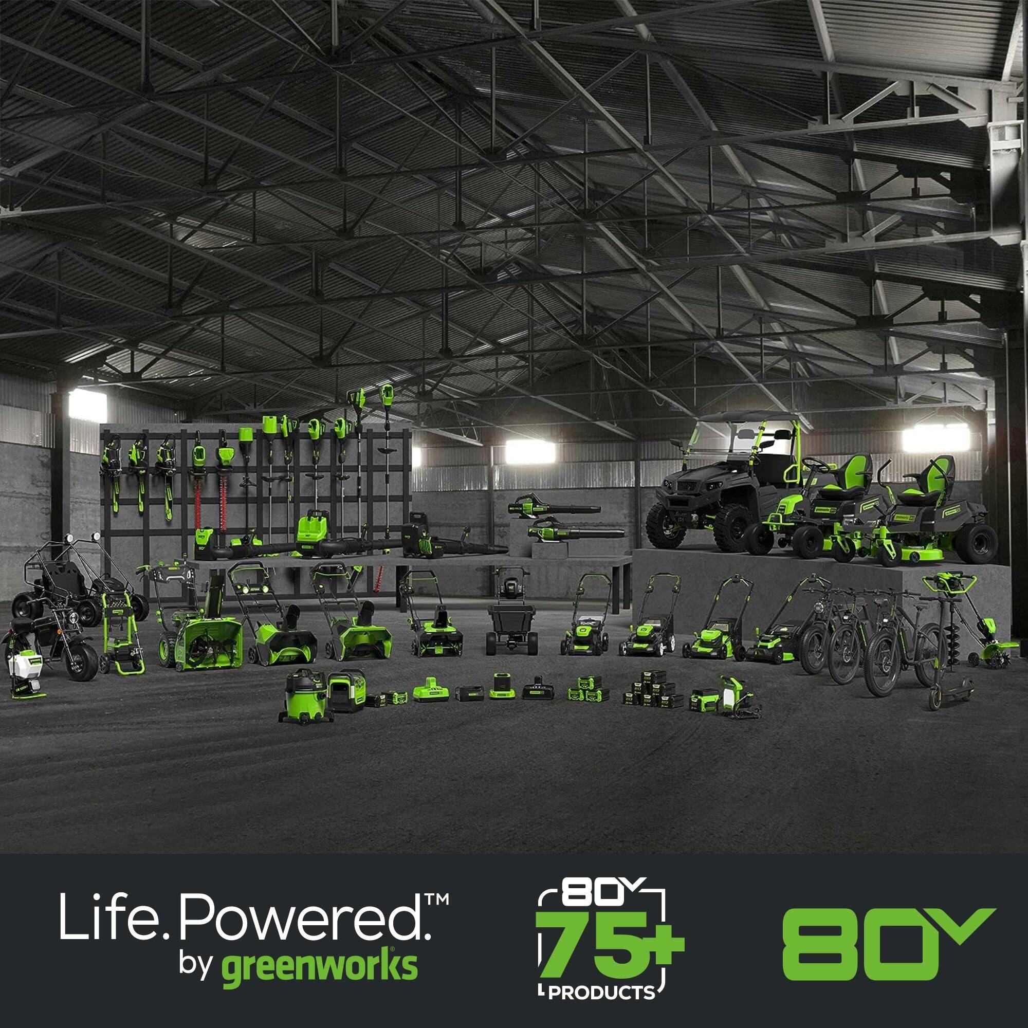 Life. Powered.™ by greenworks  
80Y 75+ PRODUCTS