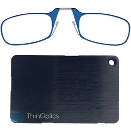 ThinOptics - Readers with Wallet - 2.50 - Blue Frame, Black Wallet - Black/Blue