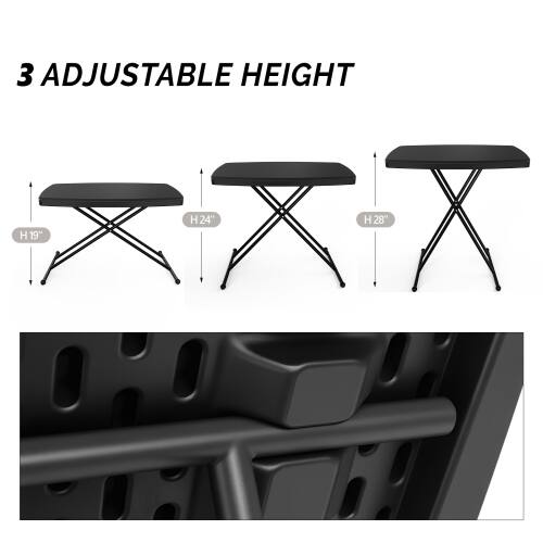 3 ADJUSTABLE HEIGHT  
H 19"