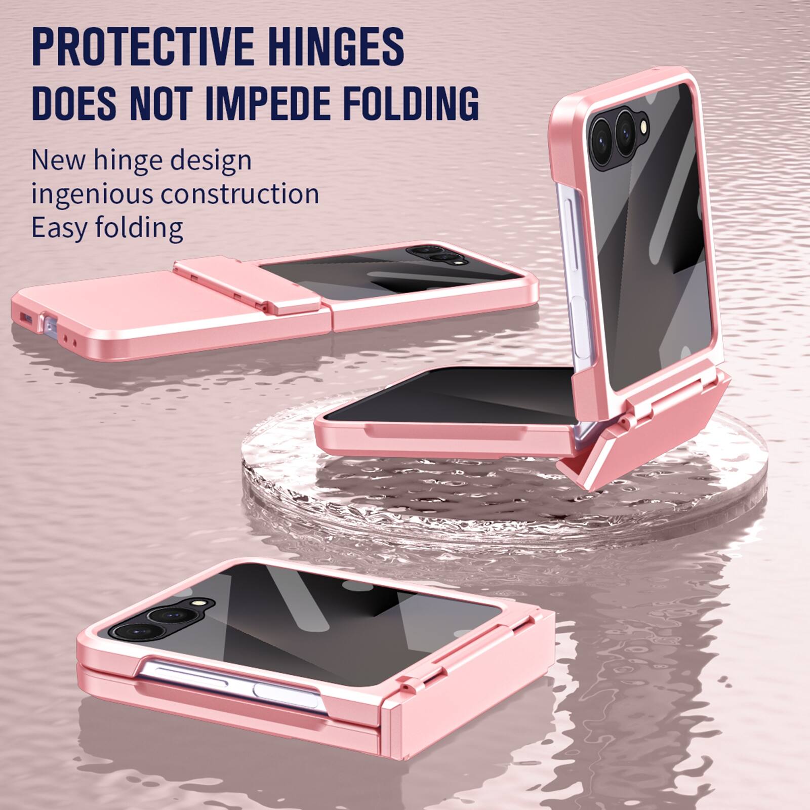 PROTECTIVE HINGES DOES NOT IMPEDE FOLDING

New hinge design
ingenious construction
Easy folding