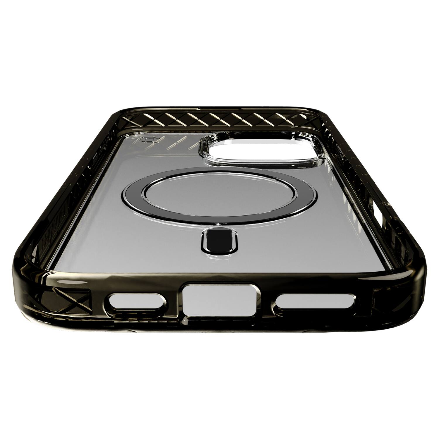 Angle. Cellhelmet - Magnitude Series MagSafe Compatible Case for iPhone 16 Pro Max - Onyx Black.