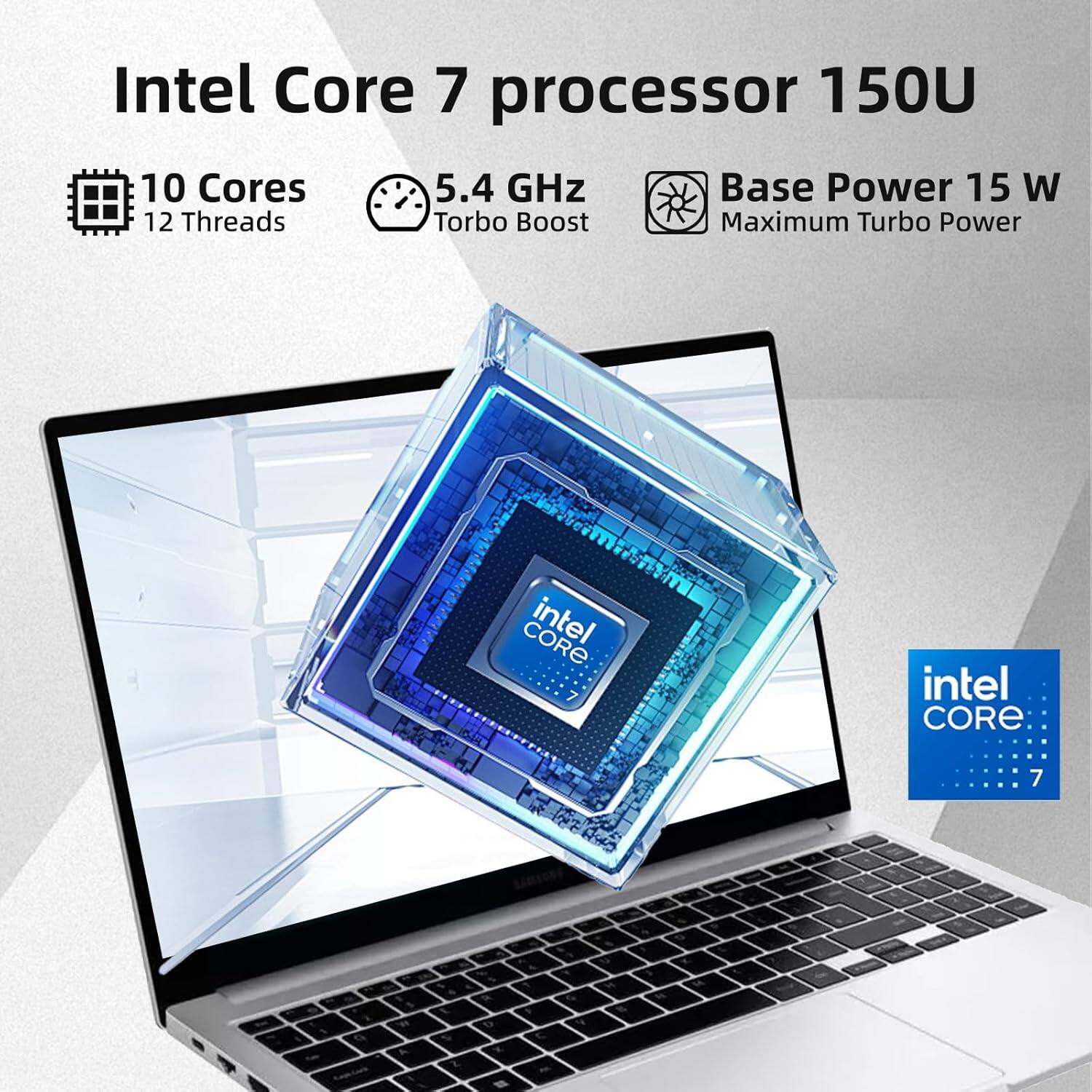 Intel Core 7 processor 150U  
10 Cores  
12 Threads  
5.4 GHz Turbo Boost  
Base Power 15 W  
Maximum Turbo Power