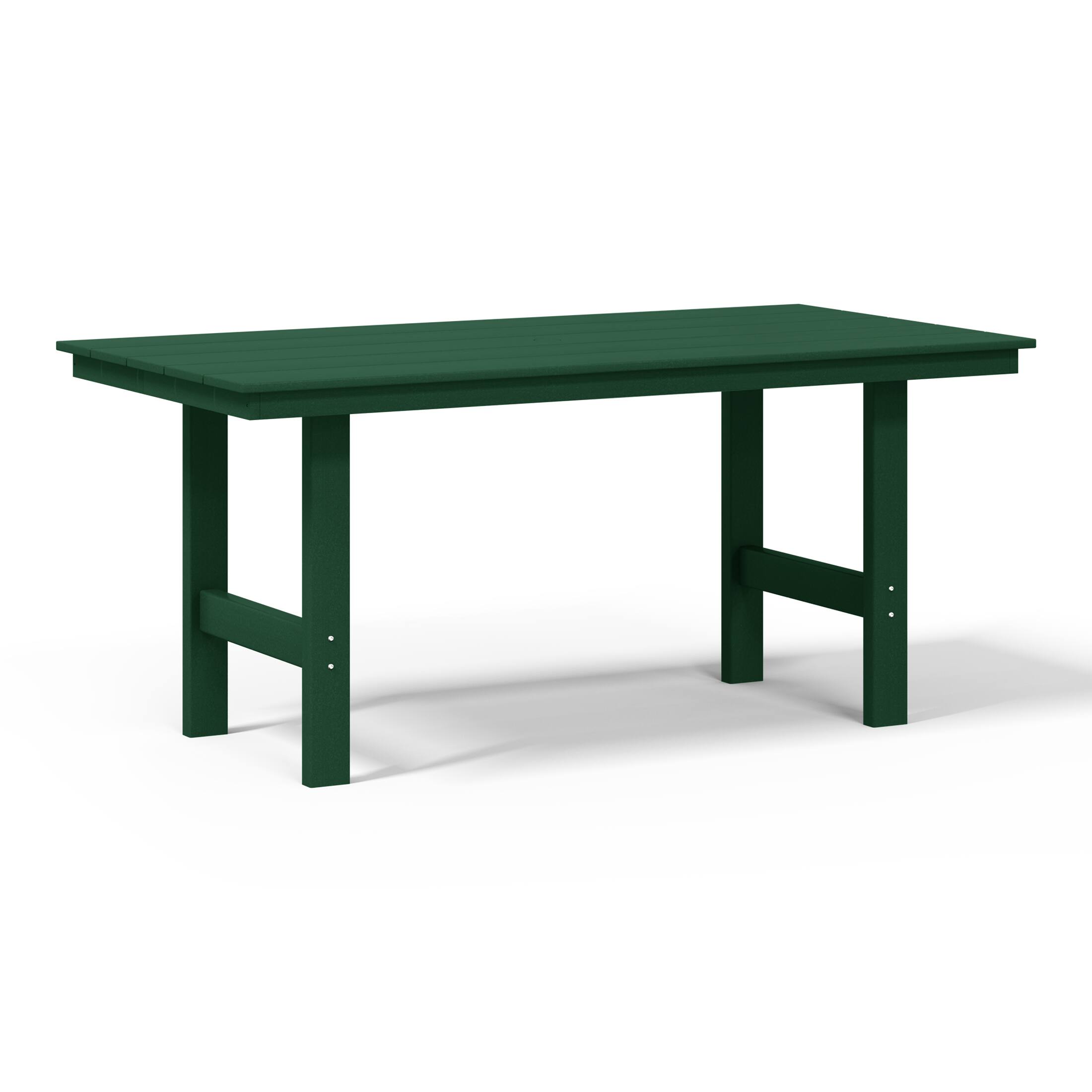 Left. WestinTrends - WestinTrends Ashore 7-Piece HDPE Outdoor Rectangular Patio Dining Table Set with Side Chairs - Dark Green.