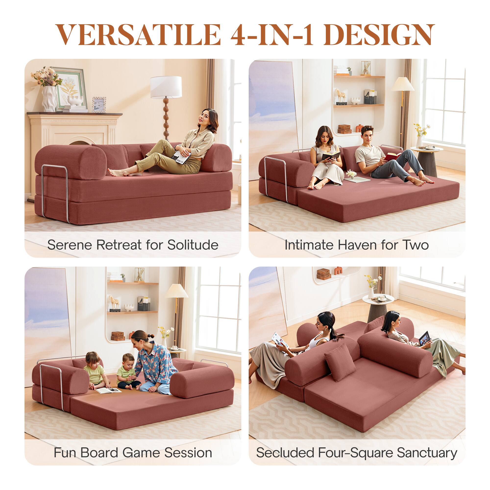 VERSATILE 4-IN-1 DESIGN

Serene Retreat for Solitude

Intimate Haven for Two

Fun Board Game Session

Secluded Four-Square Sanctuary