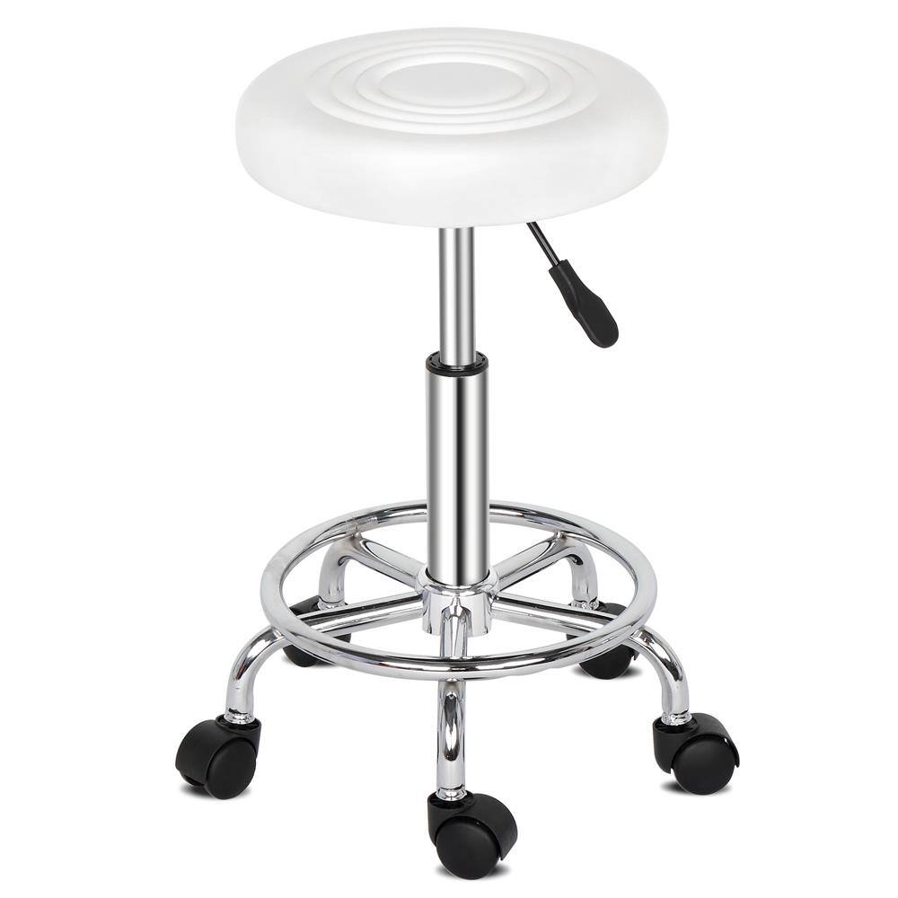 Winado - Height Adjustable Salon Rolling Swivel Stool Beauty Tattoo Massage Spa Office Chair - White