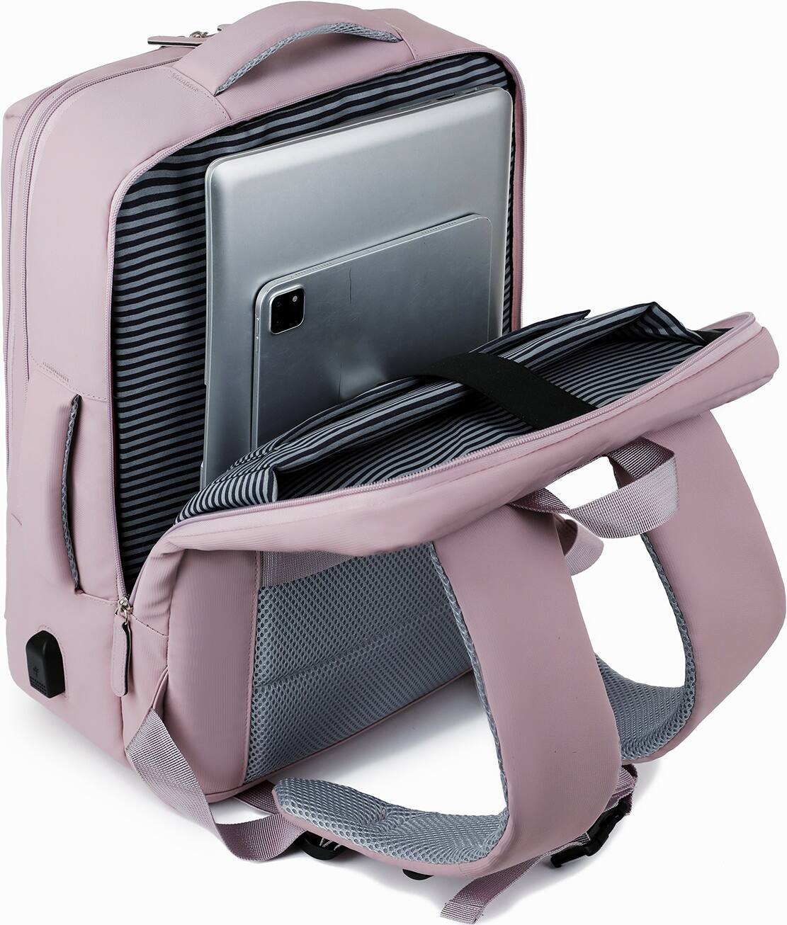 Alt View 13. SaharaCase - Water Resistant Backpack with USB Charging port and fits up to 17.3" laptop - Desert Purple.