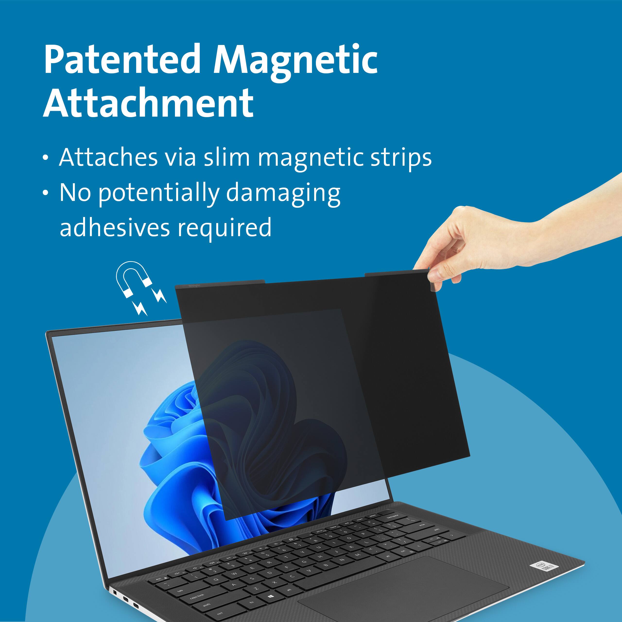 Patented Magnetic Attachment  
- Attaches via slim magnetic strips  
- No potentially damaging adhesives required