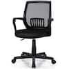 Front. Costway - Executive Mesh Mid-Back Office Chair with Adjustable Height and Lumbar Support - Black.