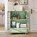 Alt View 7. Ecooso - Minimalist Buffet Cabinet with Double Glass Doors, Drawer & Storage Shelves - Green.