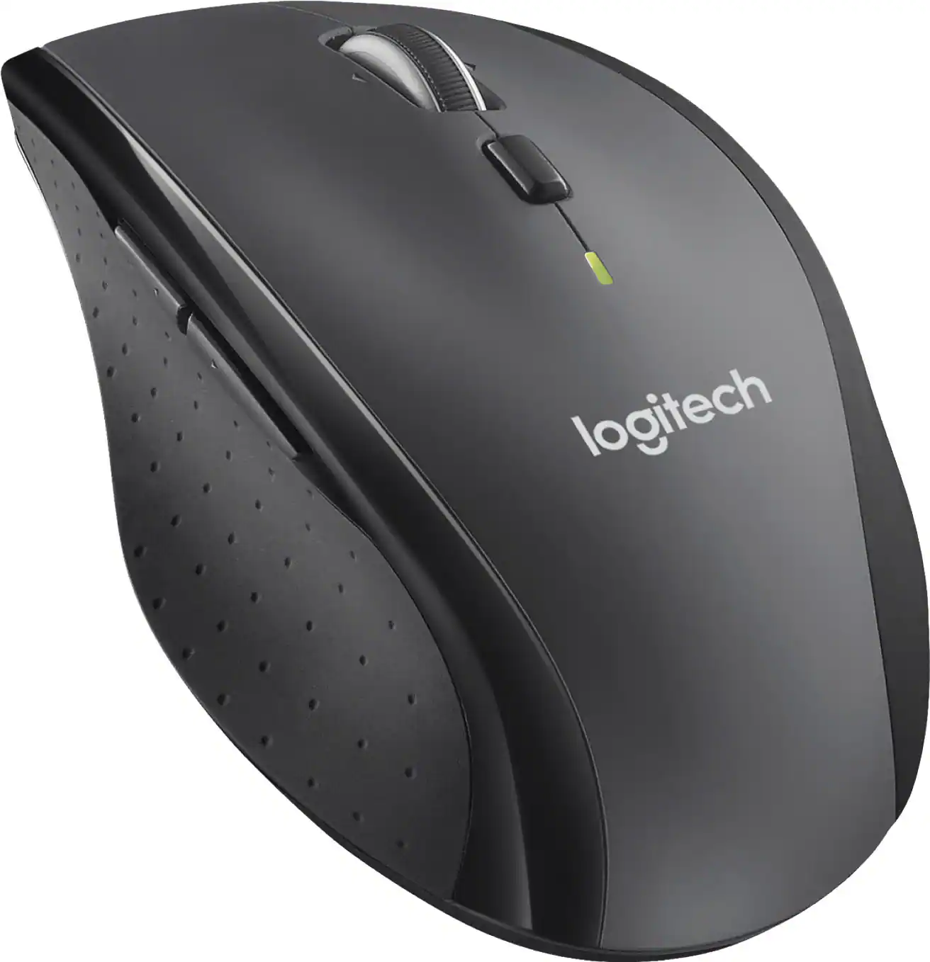 Front. Logitech - M705 Marathon Wireless Optical Mouse with 5 Programmable Buttons - Black.