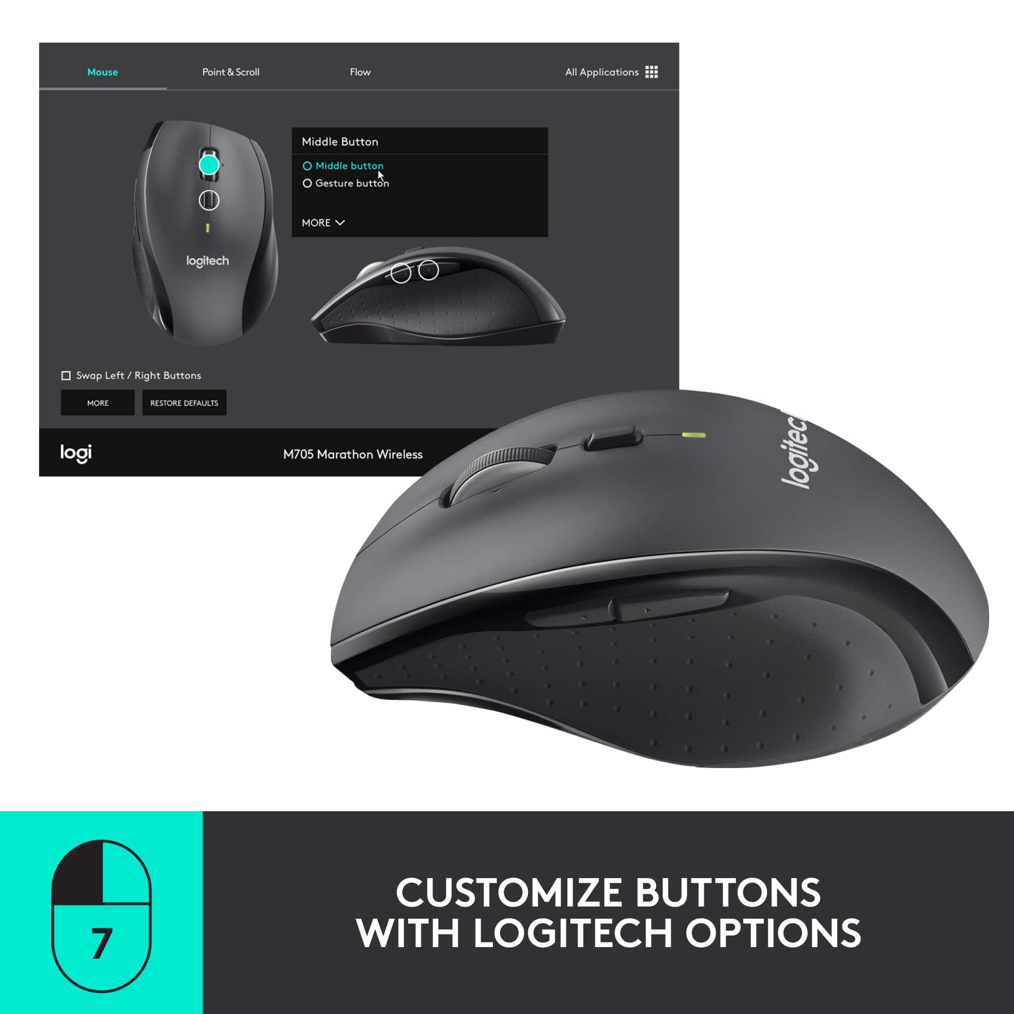 Customize Buttons with Logitech Options