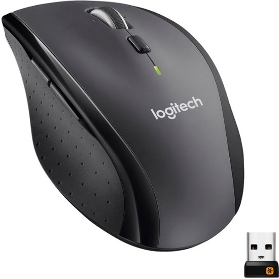 Front Zoom. Logitech - M705 Marathon Wireless Optical Mouse with 5 Programmable Buttons - Black.