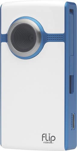 Angle Standard. Flip Video - UltraHD (3rd Generation) Camcorder - 1 Hour - White/Blue.