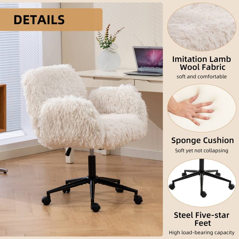 DETAILS

- Imitation Lamb Wool Fabric
  - soft and comfortable

- Sponge Cushion
  - Soft yet not collapsing

- Steel Five-star Feet
  - High load-bearing capacity