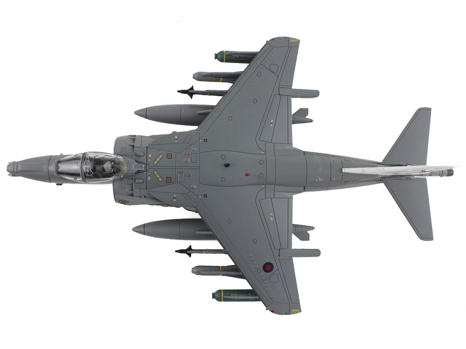 Left. Hobby Master - McDonnell Douglas AV-8B Harrier II GR.9A 41(R) Squadron RAF Coningsby AB 2006 Royal Air Force Air Power 1/72 - Grey, White.