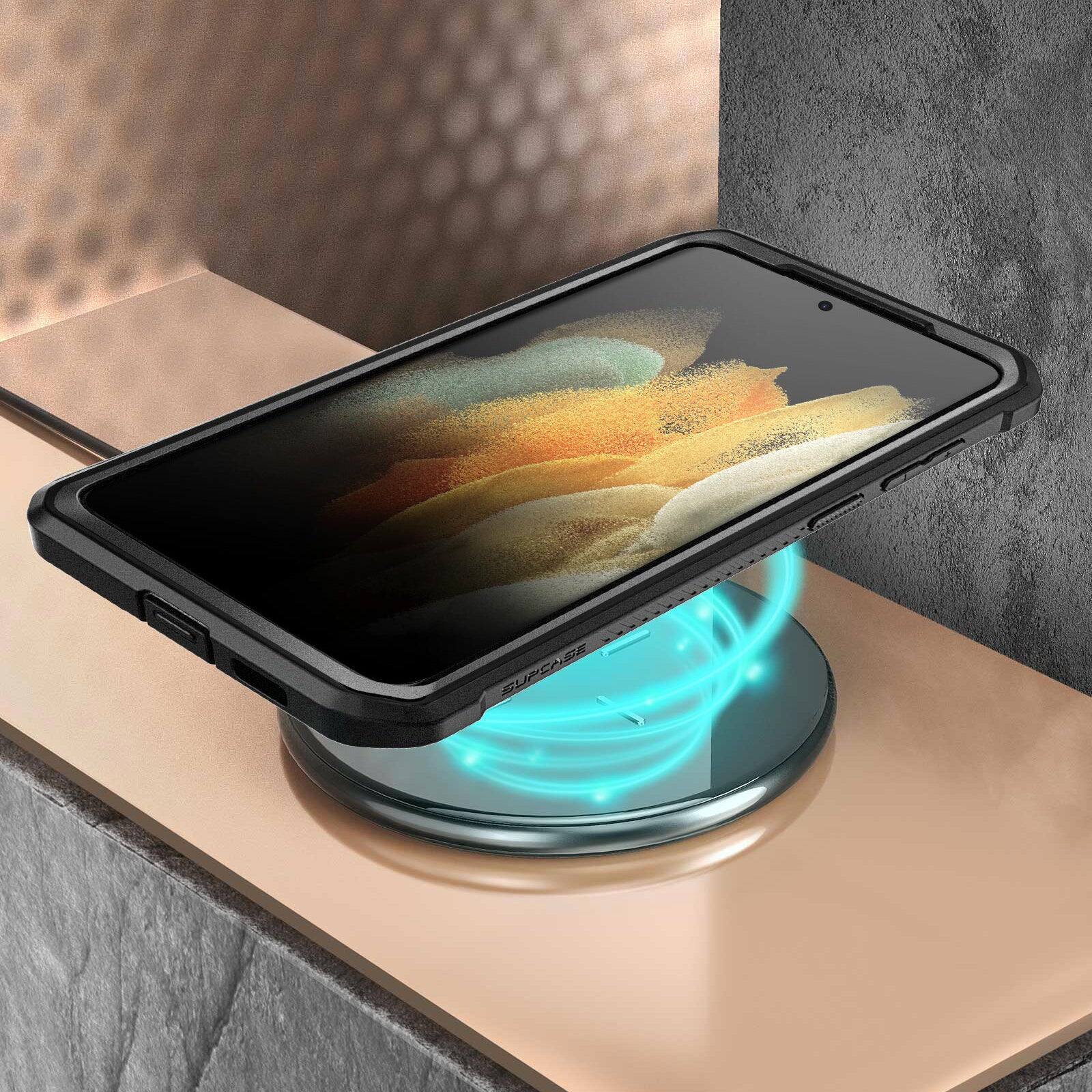 Alt View 4. SUPCASE - Unicorn Beetle Pro Rugged Holster Case for Samsung Galaxy S21 – Full-Body Protection with Kickstand & Belt Clip - Black.