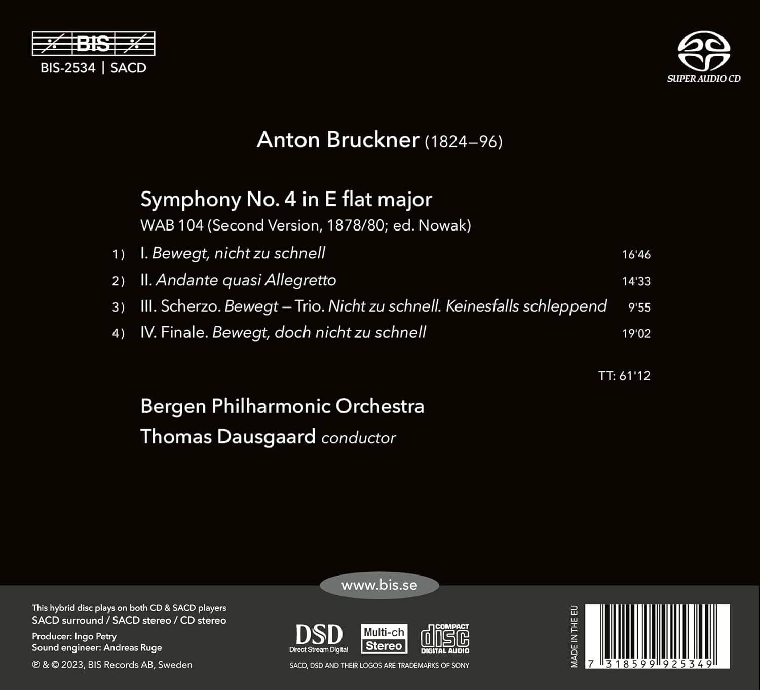 Bergen Philharmonic Orchestra - Symphony No. 4   - SUPER-AUDIO CD [Super Audio CD (SACD)] price history on PriceWatchPro