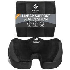 PLATINUM LEVEL COMFORTABLE SET LUMBAR SUPPORT SEAT CUSHION SUPPORT ERGONOMIC IMPROVE SPINE DESIGN POSTURE
