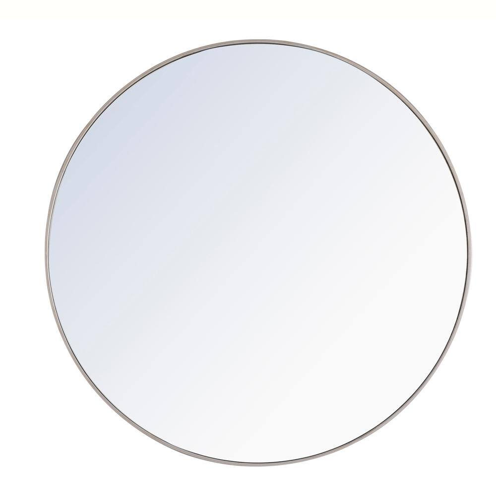 Alt View 4. Elegant Decor - Metal frame Round Mirror 48 inch Silver finish - Silver.