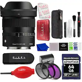 Sigma - 15mm f/1.4 DC Contemporary Lens for Sony E w/ Advanced Accessory and Travel Bundle | 406965 | 15mm Lens for Sony E - Black