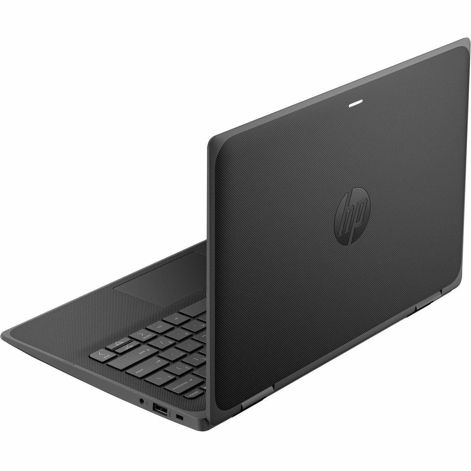Alt View 1. HP - HP Fortis Flip G1i 11.6" Touchscreen Convertible 2 in 1 Notebook - HD - Intel N-Series N150 - 8 GB - 128 GB Flash Memory - Black.