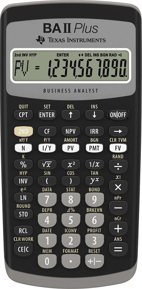 Texas Instruments BA-II Plus Adv. Financial Calculator BAIIPLUS Best Buy