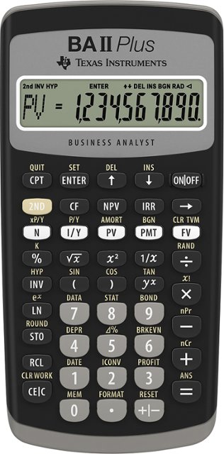 Texas Instruments BA-II Plus Adv. Financial Calculator BAIIPLUS - Best Buy