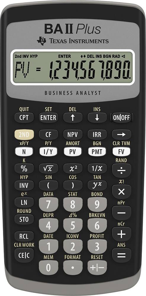 Texas Instruments - TI-BA II Plus Financial Calculator - Black