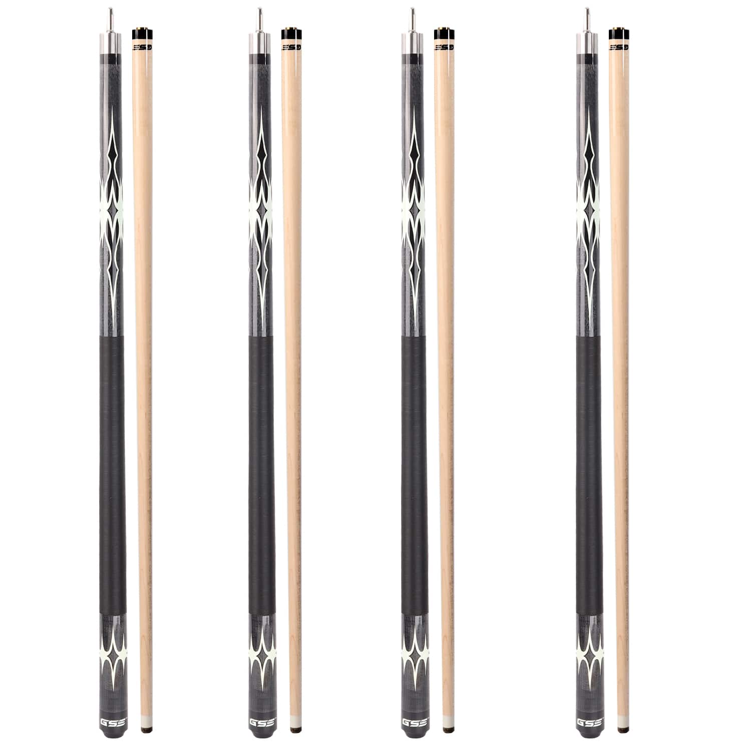 GSE Games & Sports Expert - Set of 4 Grey Canadian Maple Hardwood Billiard Pool Cue Stick for Men/Women - 18/19/20/21oz Each - Gray price history on PriceWatchPro