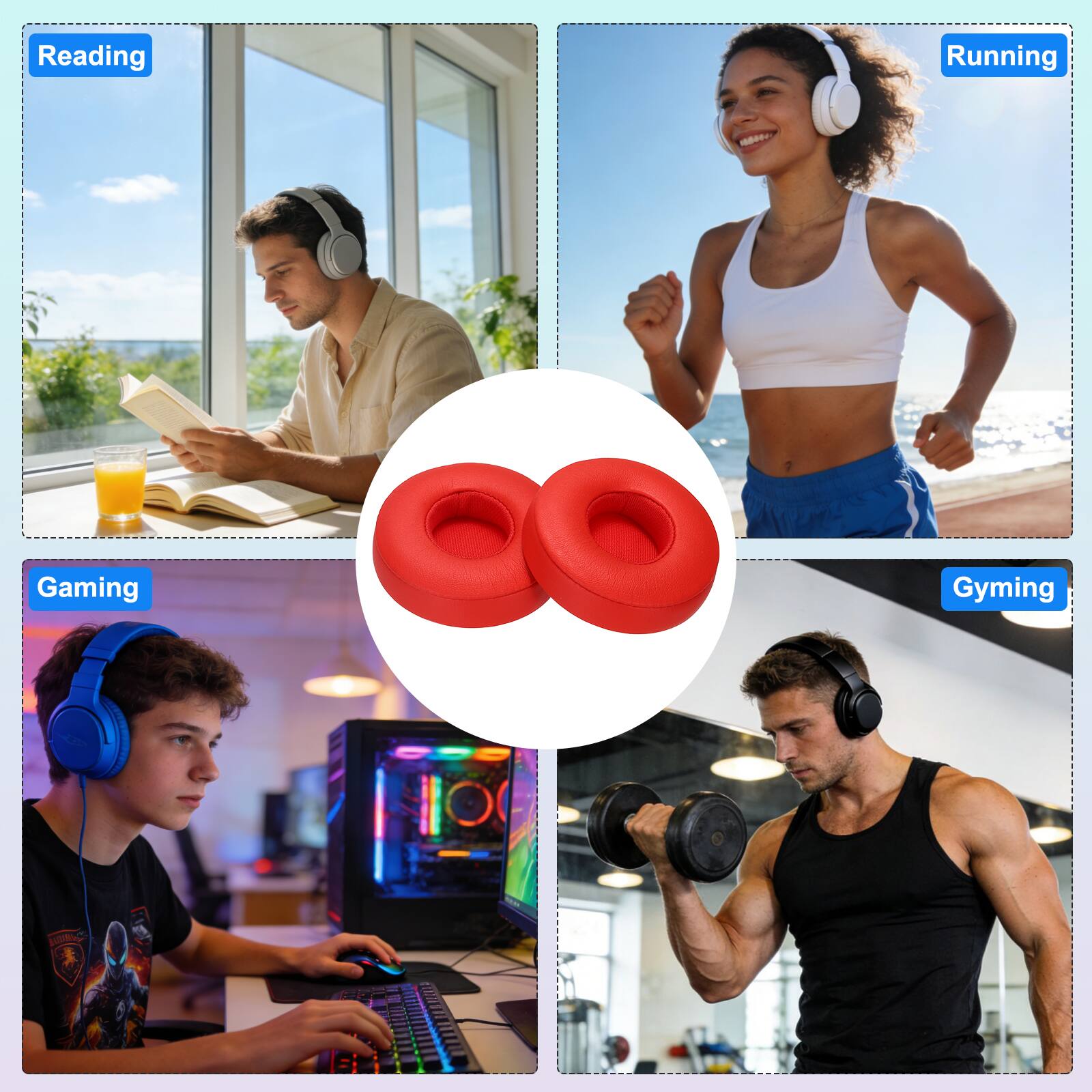 Reading  
Running  
Gaming  
Gyming