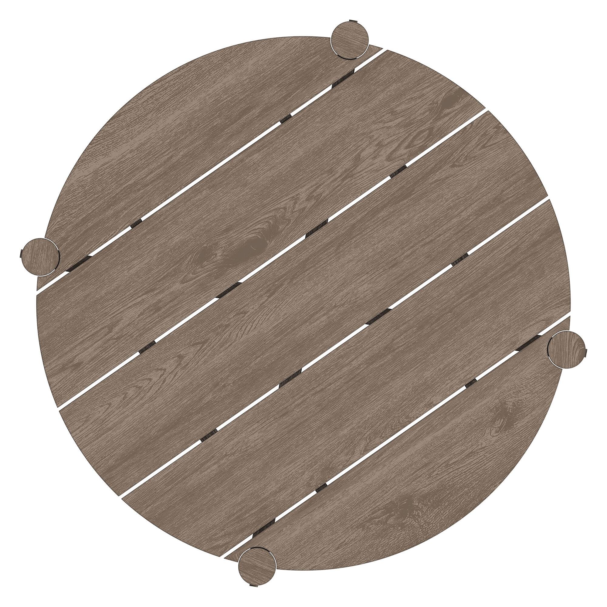 Alt View 3. Modway - Eleni Round 35 Inch Outdoor Teak Wood Round Bar Table by Modway - Weathered Gray Teak.