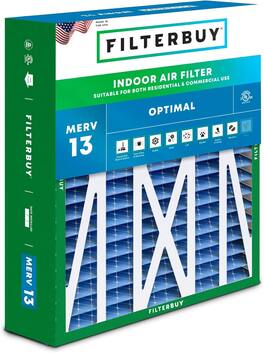 Filterbuy - 20x23x5 MERV 13 Smoke & Allergy Defense, Pleated HVAC AC Furnace Air Filters Replacement for Carrier & More (1-Pack) - Blue