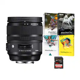 Sigma - 24-70mm f/2.8 DG OS HSM ART Lens (Canon EF) with Software and Memory Card
