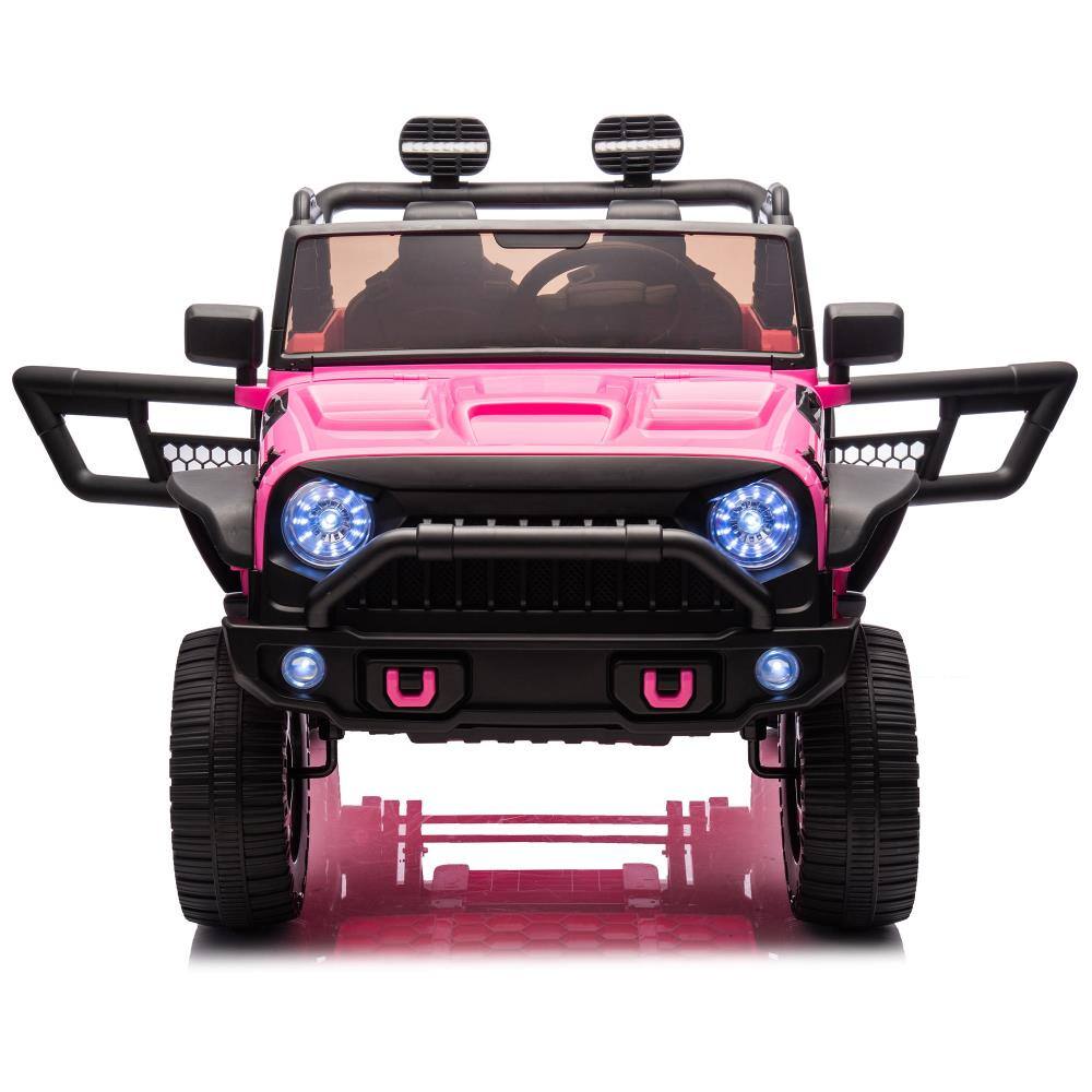 Alt View 1. BreeBe - 24V Two-Seater Kids ride on Truck with Parental Control, 200W*2, Suspension, LED, Music, Seat Belts, Off-Road, Ages 3+ - Pink.