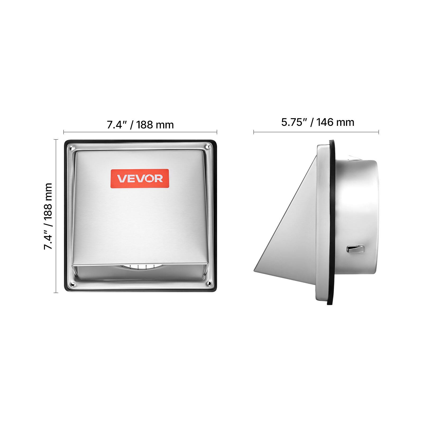 7.4" / 188 mm  
5.75" / 146 mm  
VEVOR