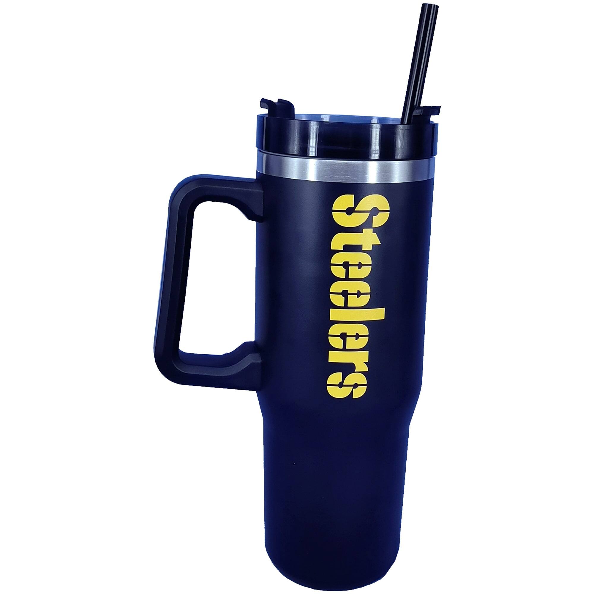 Alt View 2. Pegasus - Pittsburgh Steelers 60" x 70" Logo Blanket and 30oz Stainless Steel Tumbler Combo - Multicolor.