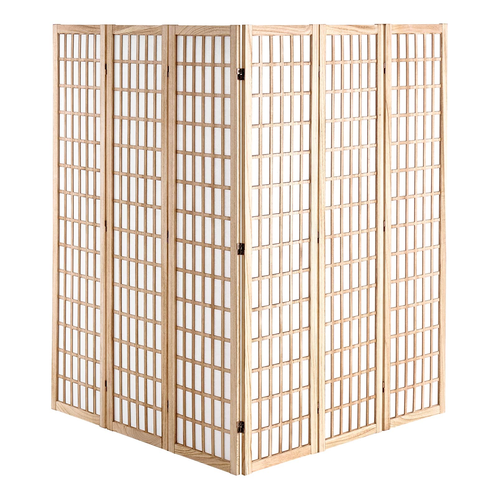 VEVOR - Room Divider, 6 Panel Japanese Room Divider, Wood Folding Privacy Screen Indoor, Japanese Partition Dividers Portable - Wooden