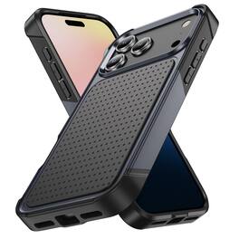 Dteck - For iPhone 17 Pro Max Case Shockproof Drop Protective Rugged Heavy Duty Heat Dissipation Hybrid Phone Cover - Gray