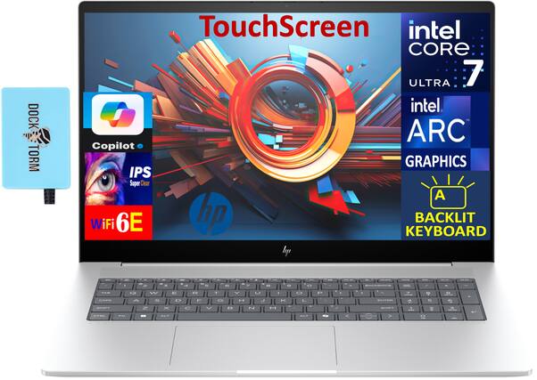 DOCK TORM TouchScreen
intel CORE 7 ULTRA
intel ARC GRAPHICS
IPS Super Clear
WiFi 6E
hp
BACKLIT KEYBOARD
Copilot