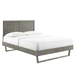 Modway - Alana Wood Full Platform Bed With Angular Frame - Gray