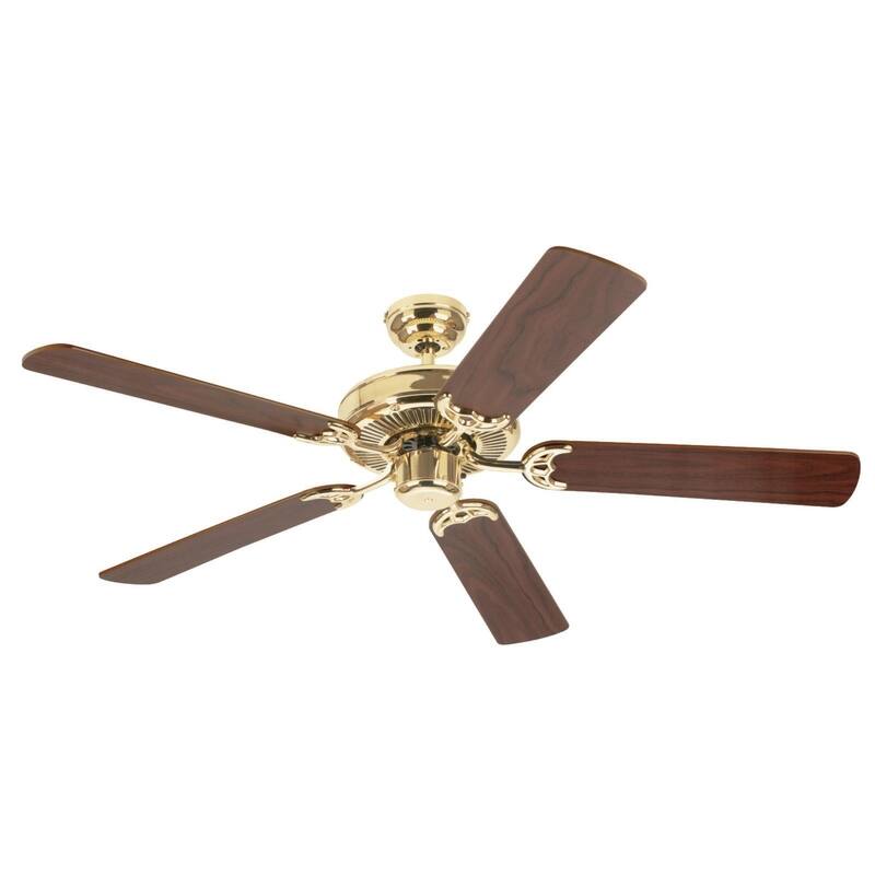Front. Westinghouse - Westinghouse - Contractor's Choice Indoor Ceiling Fan - Polished Brass Brown - 52 in. - Brown and Gold.