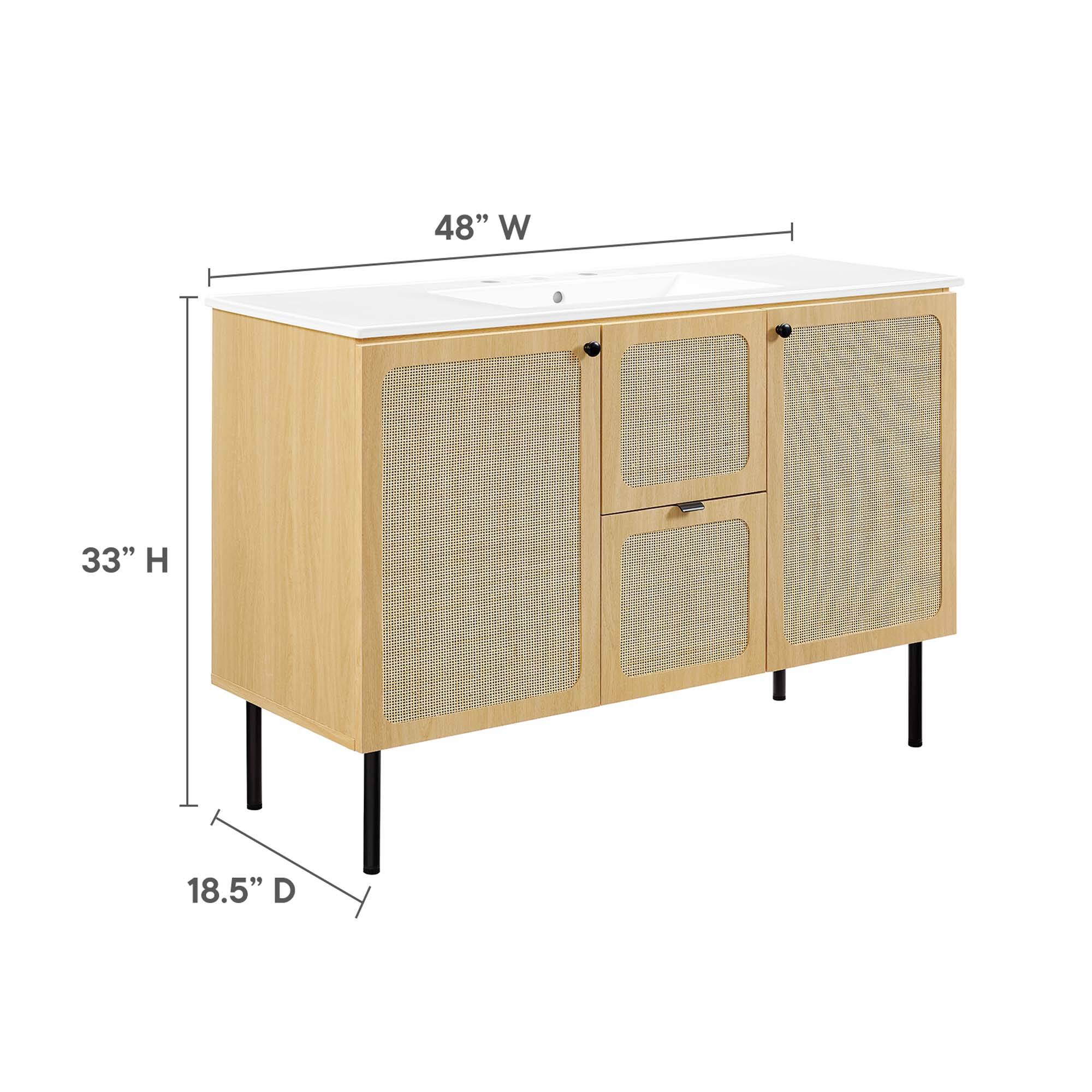 48" W x 33" H x 18.5" D