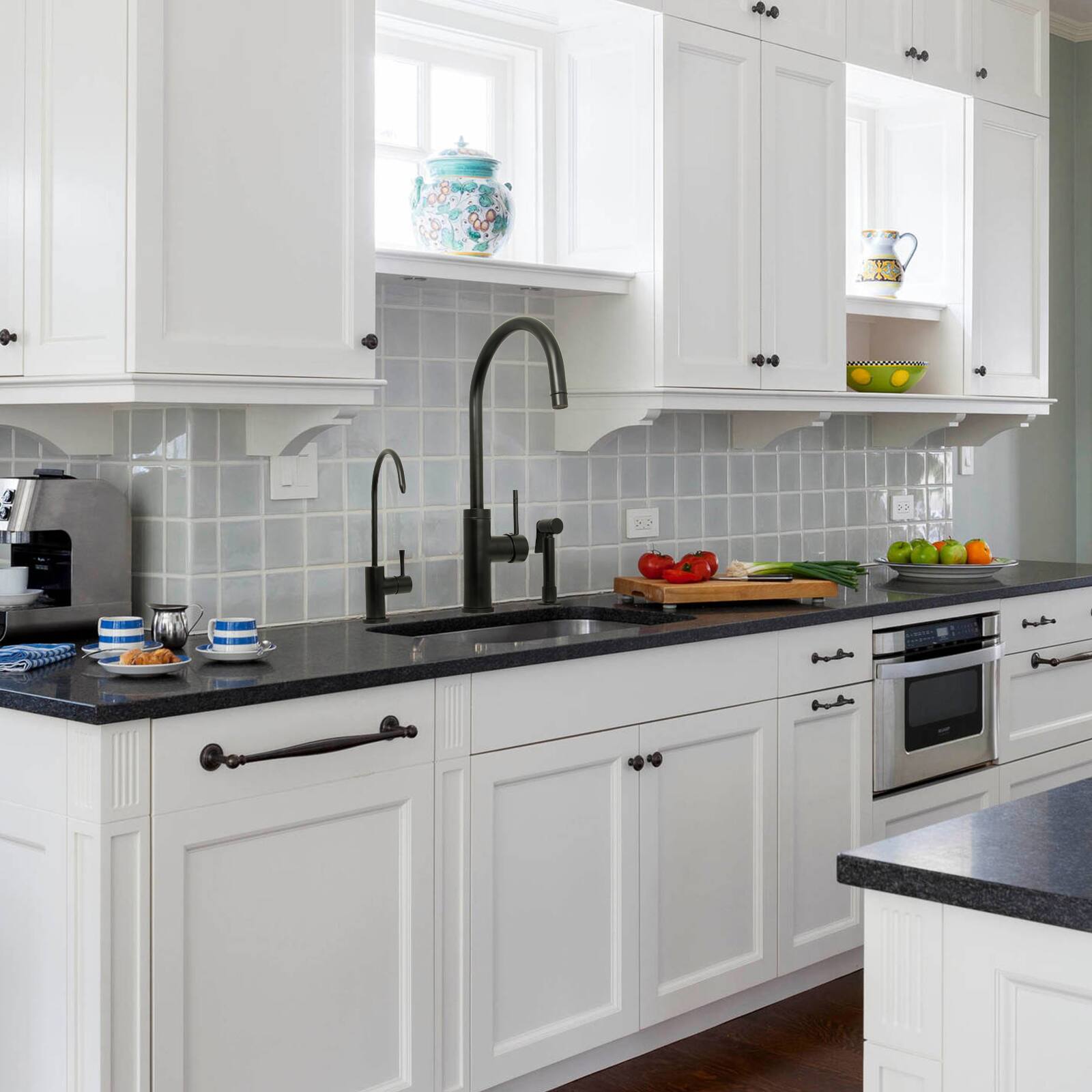 Alt View 5. Akicon - Akicon Solid Brass One-Handle Kitchen Drinking Water Filter Faucet in Matte Black - Matte Black.