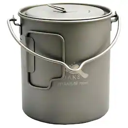 TOAKS - Titanium 750ml Pot with Bail Handle POT-750-BH - Outdoor Camping Cup Bowl - Silver
