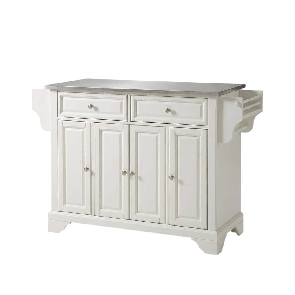 Crosley Furniture - Lafayette Stainless Steel Top Full Size Kitchen Island/Cart - White