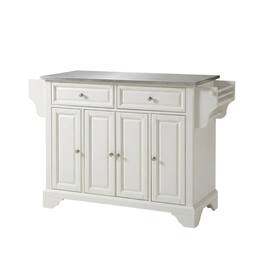 Crosley Furniture - Lafayette Stainless Steel Top Full Size Kitchen Island/Cart - White