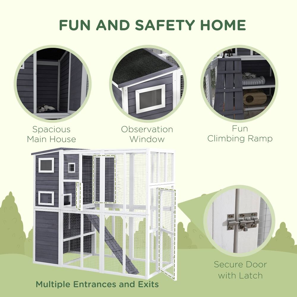 FUN AND SAFETY HOME

- Spacious Main House
- Observation Window
- Fun Climbing Ramp
- Multiple Entrances and Exits
- Secure Door with Latch