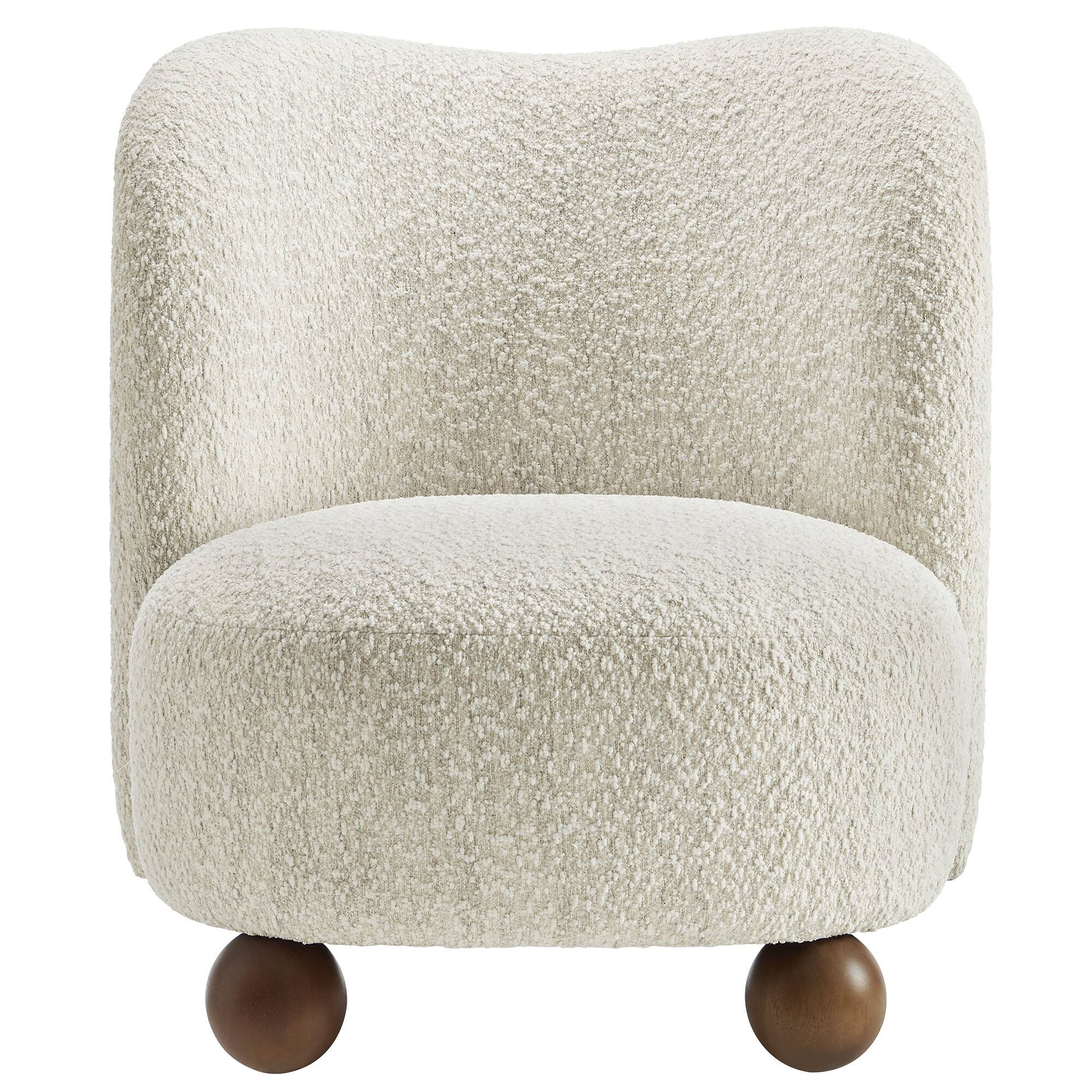 Alt View 4. Modway - Monroe Boucle Fabric Accent Chair by Modway - Pearl Walnut.