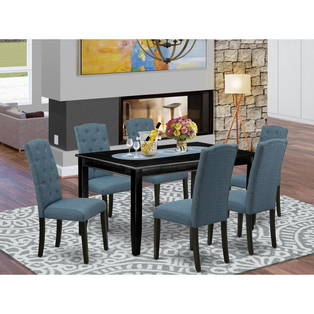 Left. East West Furniture - Dining Room Set Black - Brown.