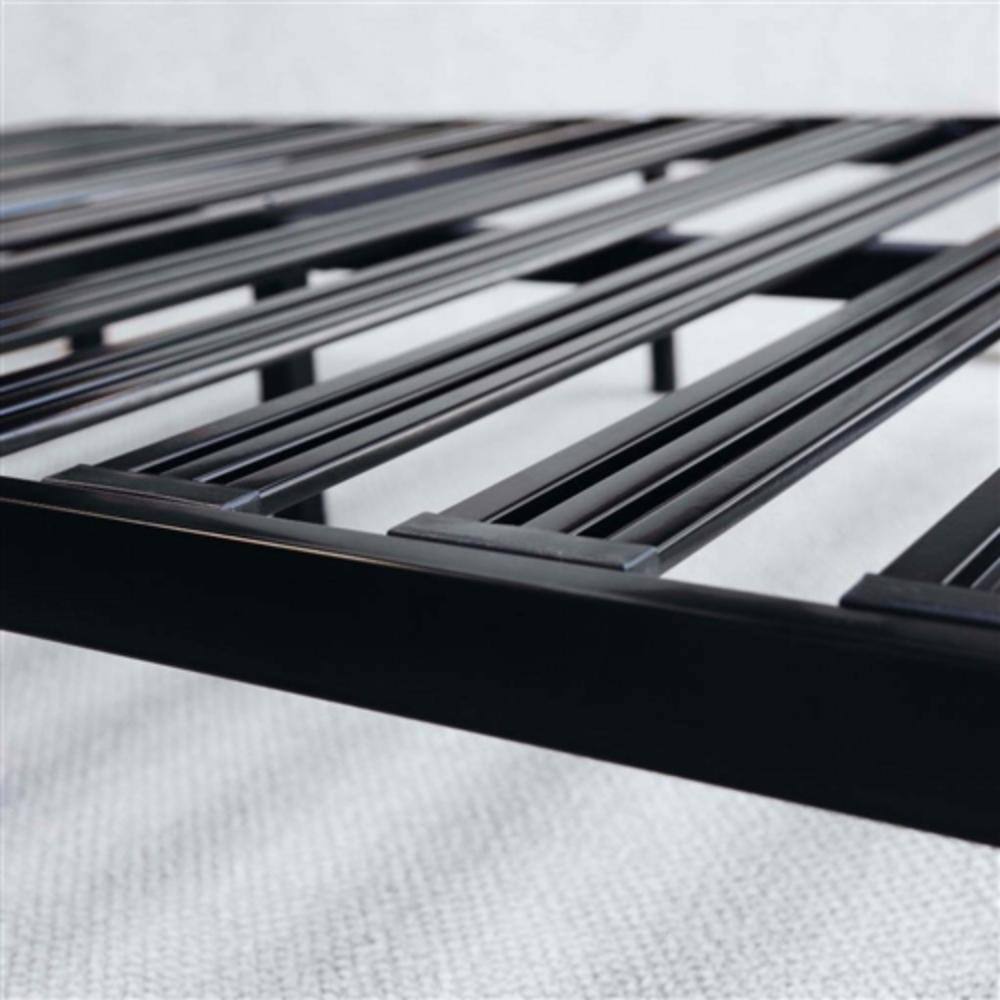 Left. Hivvago - Hivvago Queen size Metal Platform Bed Frame with Heavy Duty Steel Slats - Black.
